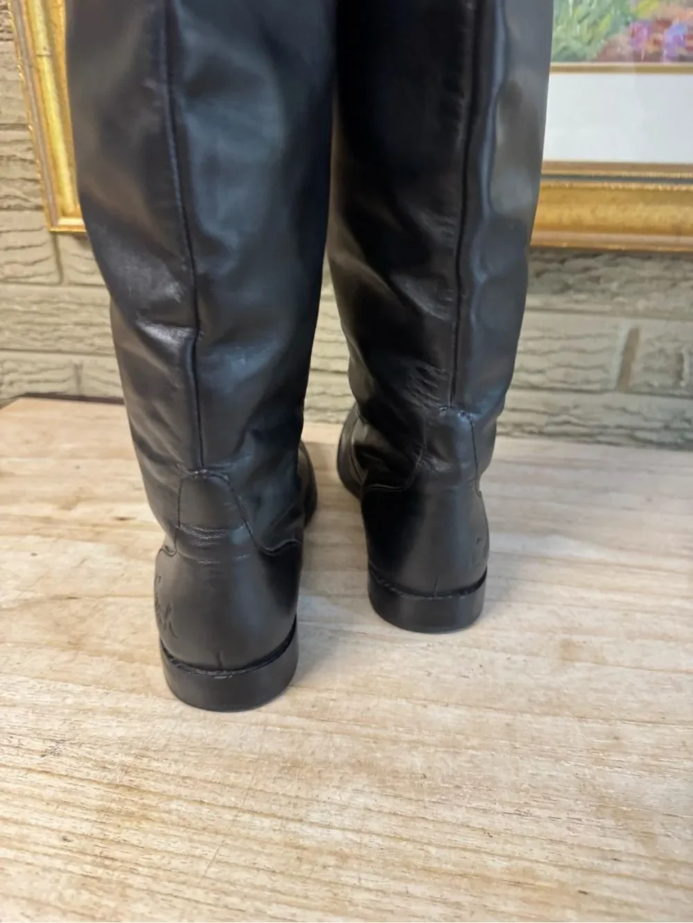 Coach Cheyenne black leather over the knee boots size 6.5